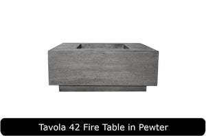 Tavola 42 Fire Table in Pewter Concrete Finish