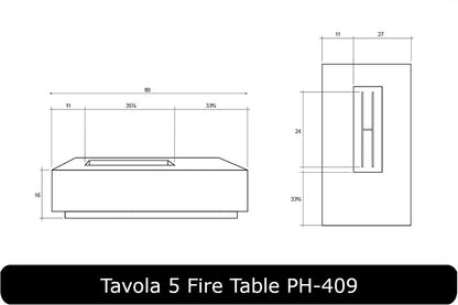 Tavola 5 Fire Table Dimensions'