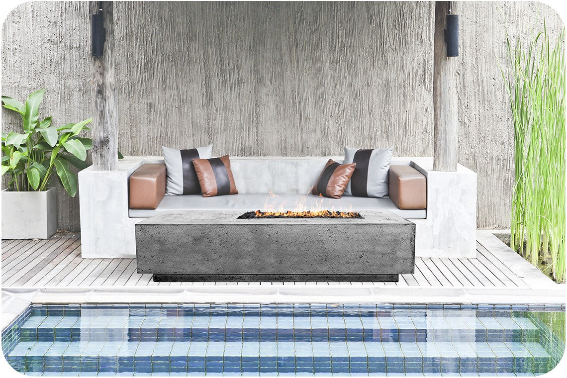 Lifestyle Image of the Tavola 5 Concrete Fire Table