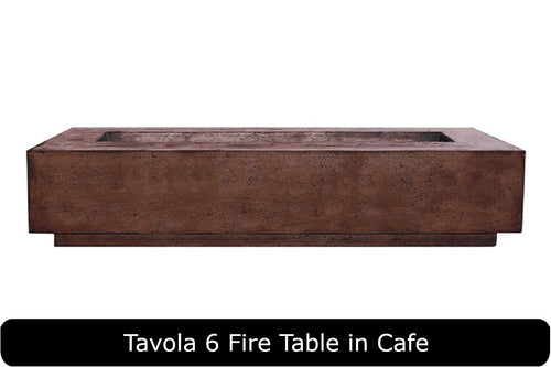 Tavola 6 Fire Table in Cafe Concrete Finish