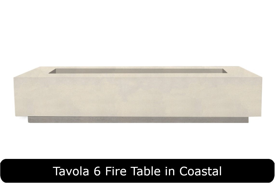 Tavola 6 Fire Table in Coastal Concrete Finish