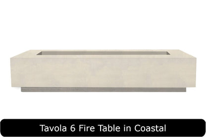 Tavola 6 Fire Table in Coastal Concrete Finish