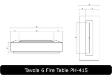 Load image into Gallery viewer, Tavola 6 Fire Table Dimensions
