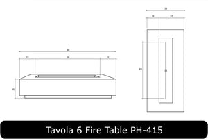 Tavola 6 Fire Table Dimensions