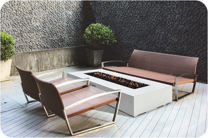 Lifestyle Image of the Tavola 6 Concrete Fire Table