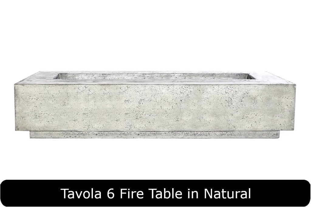 Tavola 6 Fire Table in Natural Concrete Finish