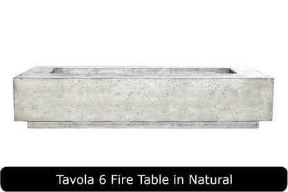 Tavola 6 Fire Table in Natural Concrete Finish