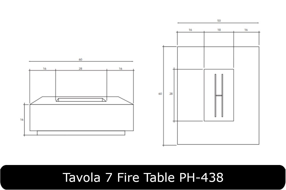 Tavola 7 Fire Table Dimensions