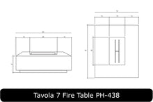 Load image into Gallery viewer, Tavola 7 Fire Table Dimensions
