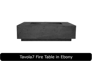 Tavola 7 Fire Table in Ebony Concrete Finish