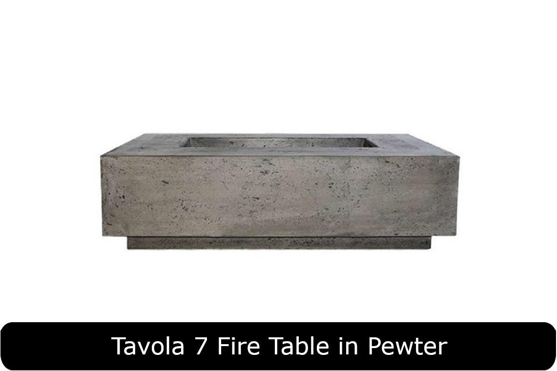 Tavola 7 Fire Table in Pewter Concrete Finish