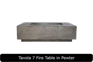 Tavola 7 Fire Table in Pewter Concrete Finish