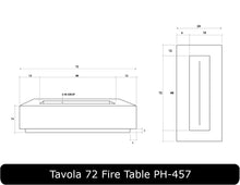 Load image into Gallery viewer, Tavola 72 Fire Table Dimensions
