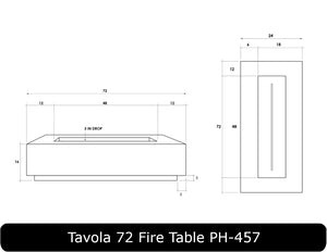 Tavola 72 Fire Table Dimensions