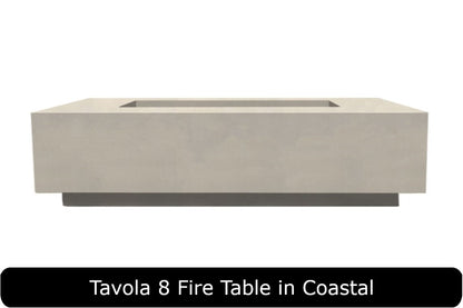 Tavola 8 Fire Table in Coastal Concrete Finish