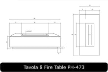 Load image into Gallery viewer, Tavola 8 Fire Table Dimensions
