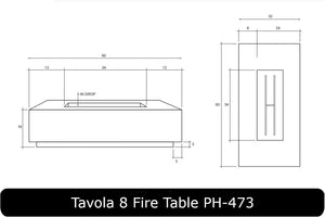 Tavola 8 Fire Table Dimensions
