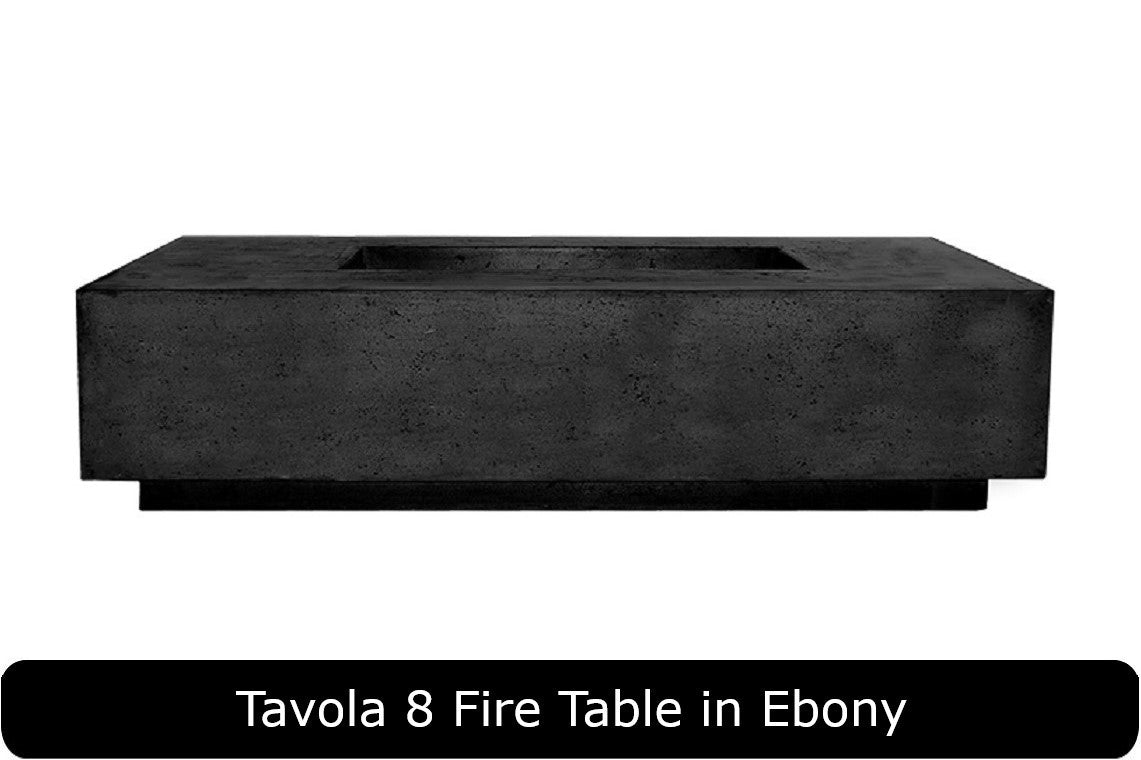 Tavola 8 Fire Table in Ebony Concrete Finish