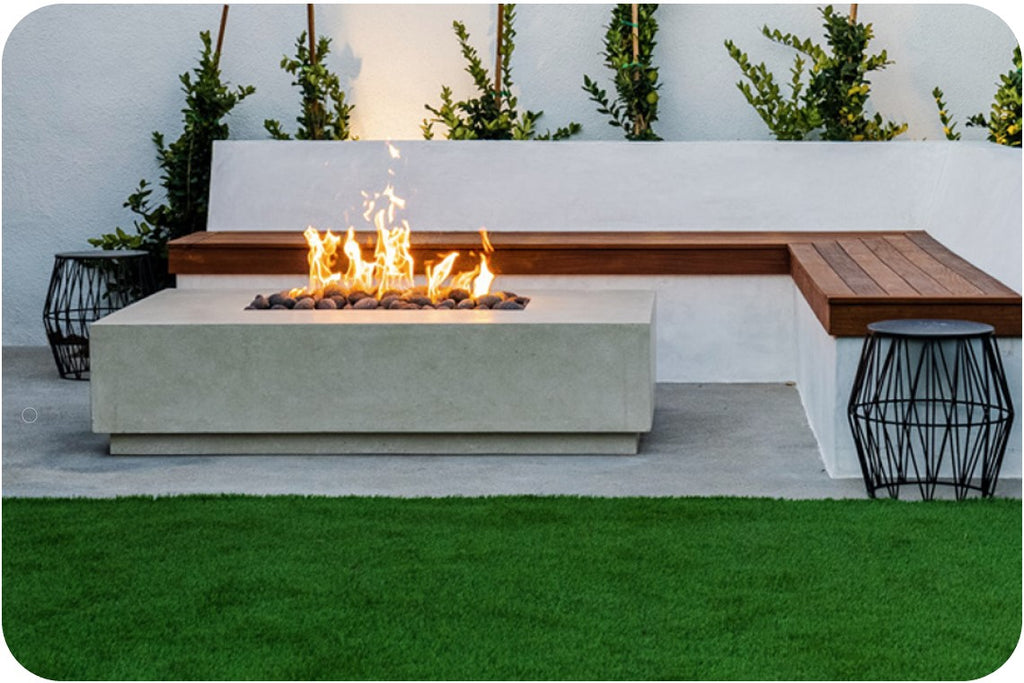 Lifestyle Image of the Tavola 8 Concrete Fire Table