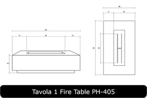 Tavola 1 Fire Table Dimensions