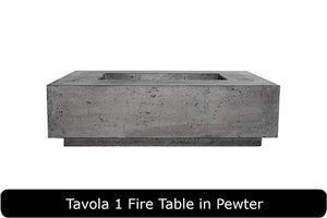 Tavola 1 Fire Table in Pewter Concrete Finish
