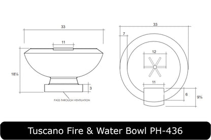 Toscano Fire Table Dimensions