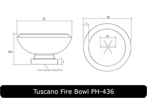 Toscano Fire Table Dimensions