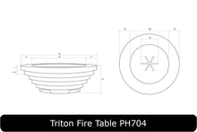 Load image into Gallery viewer, Triton Fire Table Dimensions
