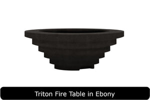 Triton Fire Table in Ebony Concrete Finish