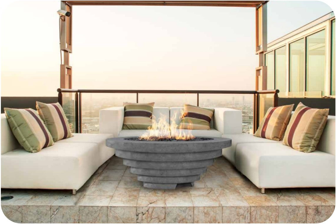 Lifestyle Image of the Triton Concrete Fire Table