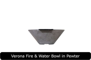 Verona Fire & Water Bowl in Pewter Concrete Finish
