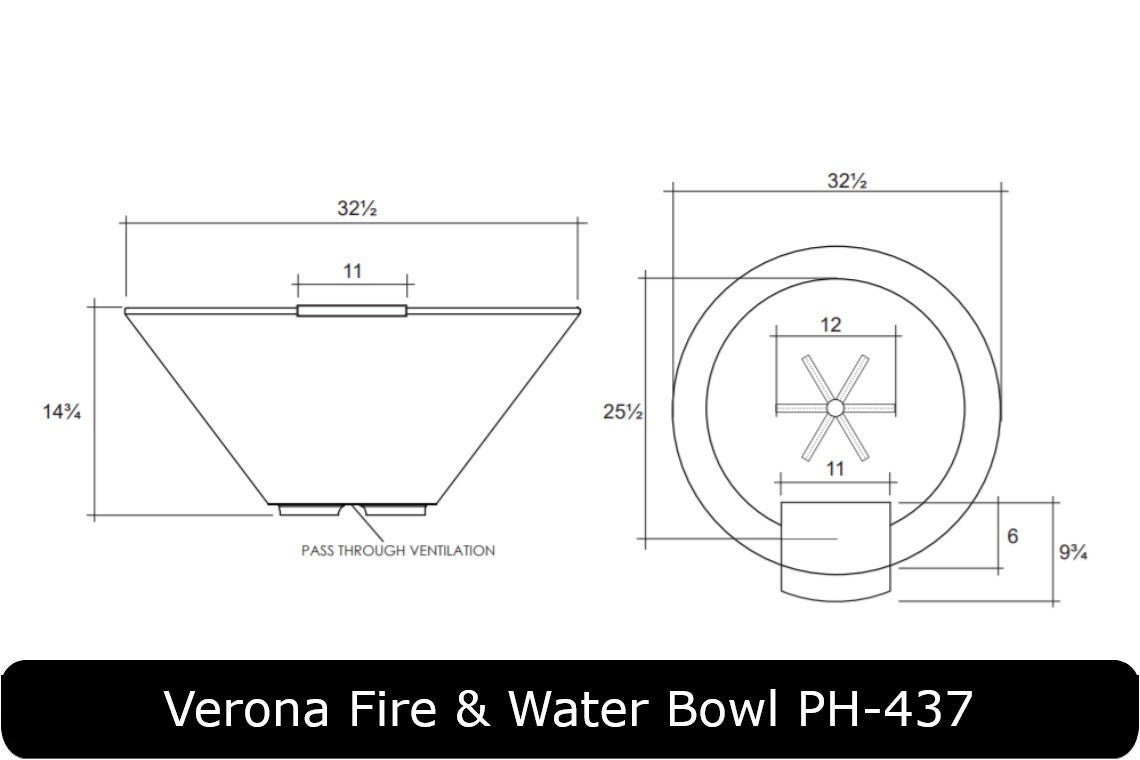 Verona Fire Bowl Dimensions