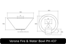 Load image into Gallery viewer, Verona Fire Bowl Dimensions
